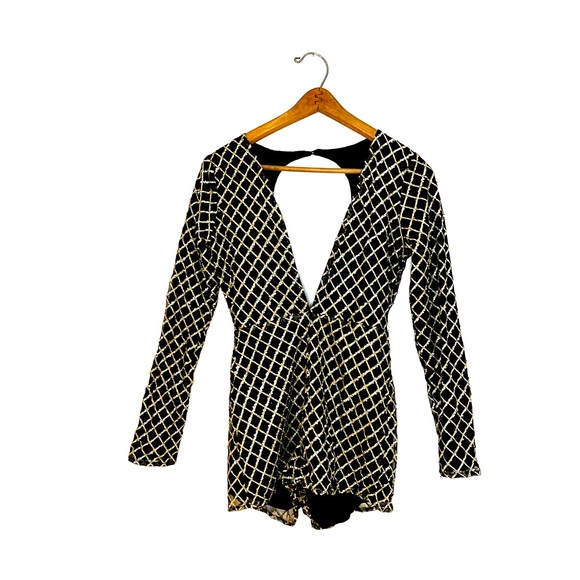 Superdown, black and gold romper - Picture 1 of 7